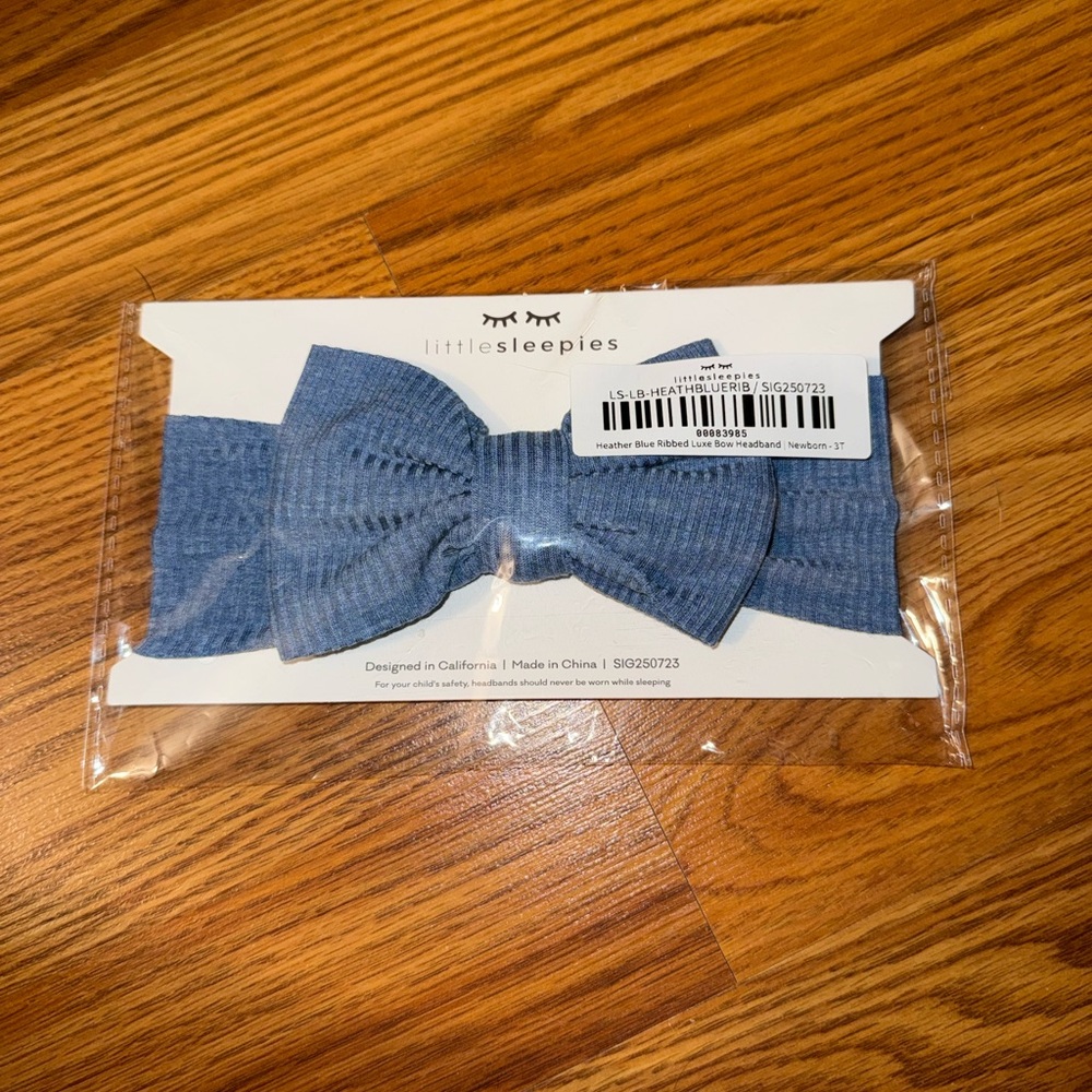 Little Sleepies Denim Blue Hair Bow